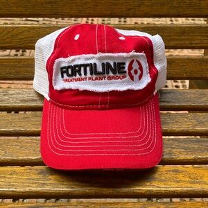 Fortiline waterworks diggin deep red hat 6 panel mesh back baseball style cap